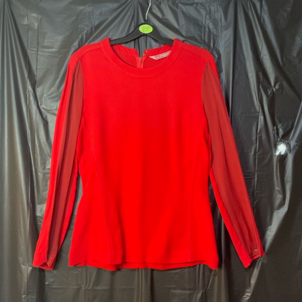 Reed Krakoff Women's Top w/Sheer Sleeve Panels